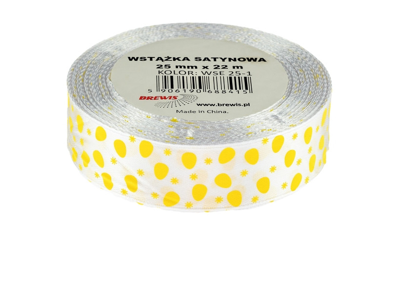 Wstążka satynowa Wielkanoc 25mmx22m WSE25-1 Brewis